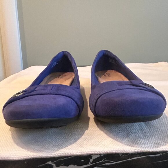 NEW (NWOT) Clarks Propose Spire blue suede ballet flats sz 7.5 - Picture 8 of 16